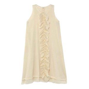 Muslin Cream Ruffle Dress